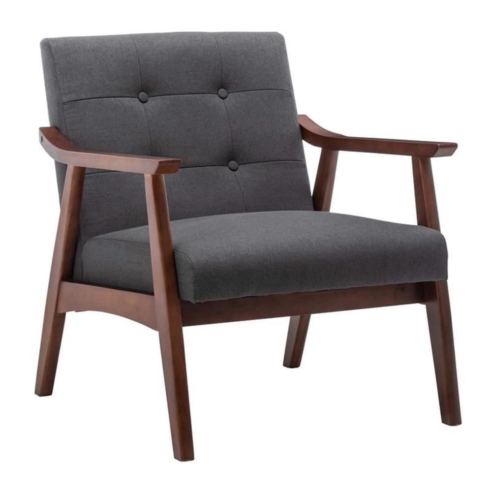 Convenience Concepts Take a Seat Natalie Accent Chair, Dark Gray Fabric/Espresso, All Ages