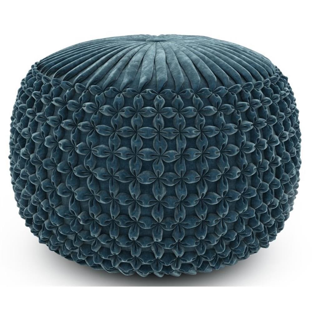 Simpli Home Grafton Velvet Pouf