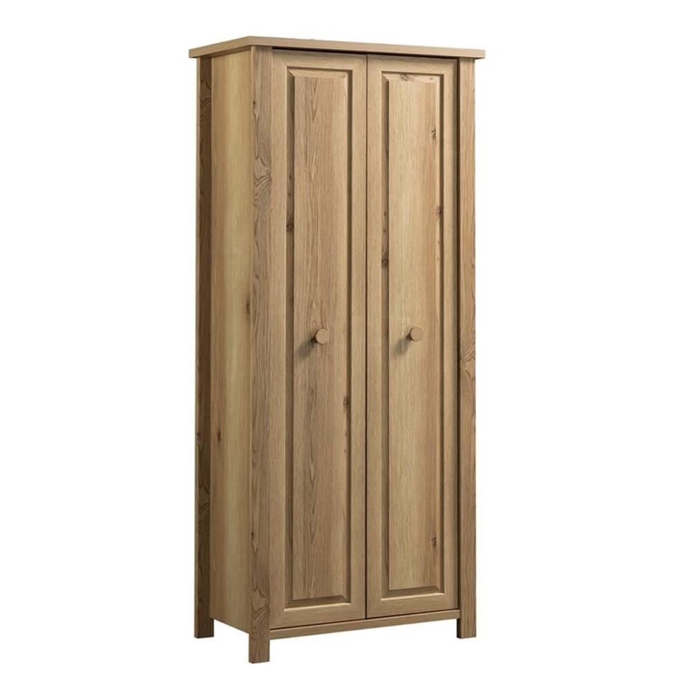 Timber Oak Tall Brown Engineered Wood Storage Cabinet with Adjustable Shelving