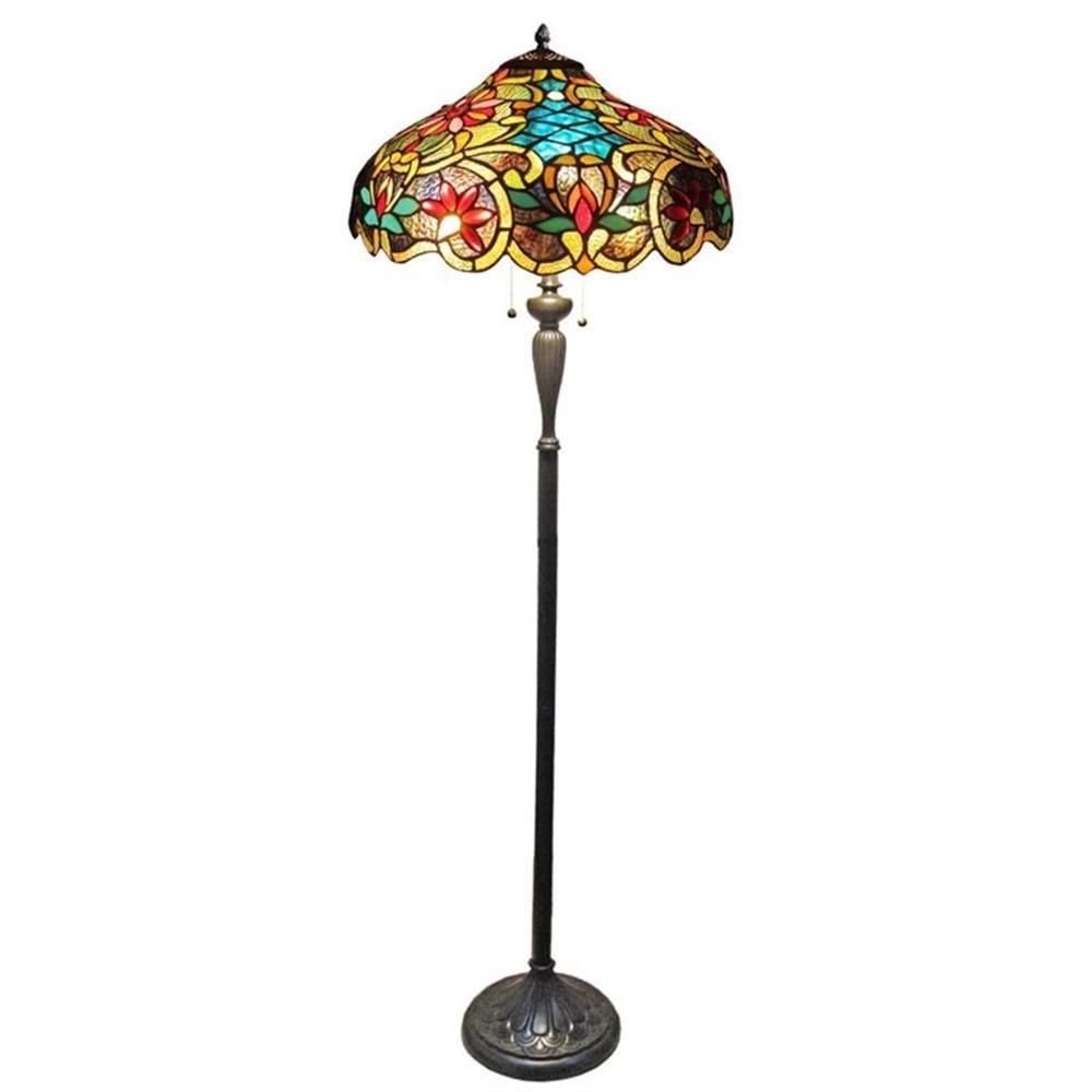 Chloe Lighting Leslie Tiffany-style Victorian 2 Light Floor Lamp 18" Shade