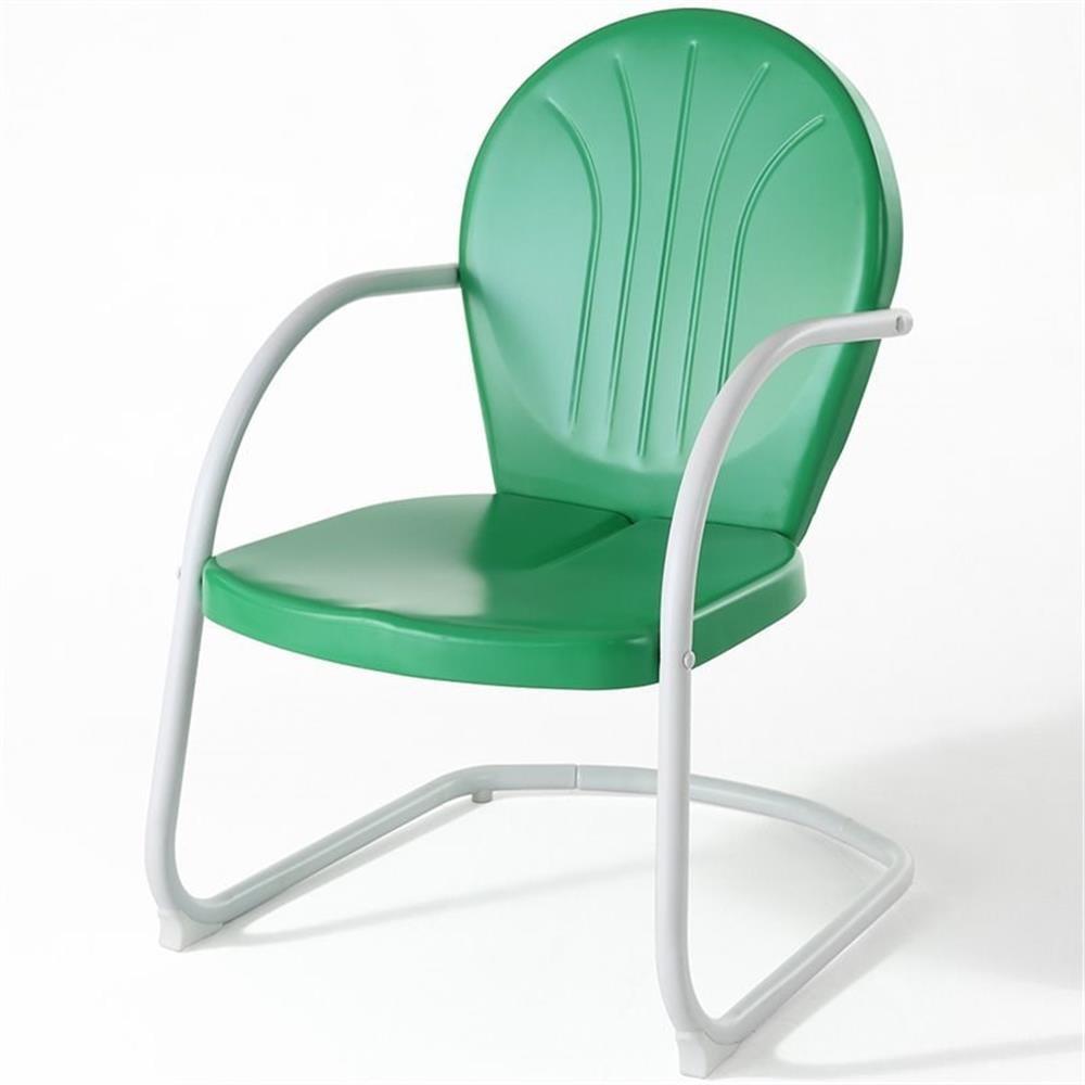 Metal Patio Arm Chair - Green: Crosley, Powder-Coated Steel Frame, UV & Weather-Resistant, 250lb Capacity