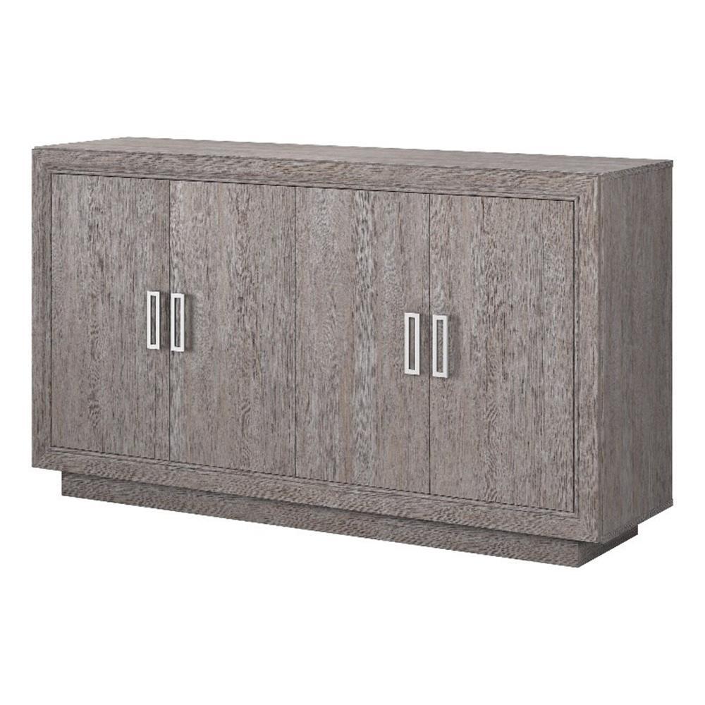 Ashen Oak 58" TV Credenza with Adjustable Shelves