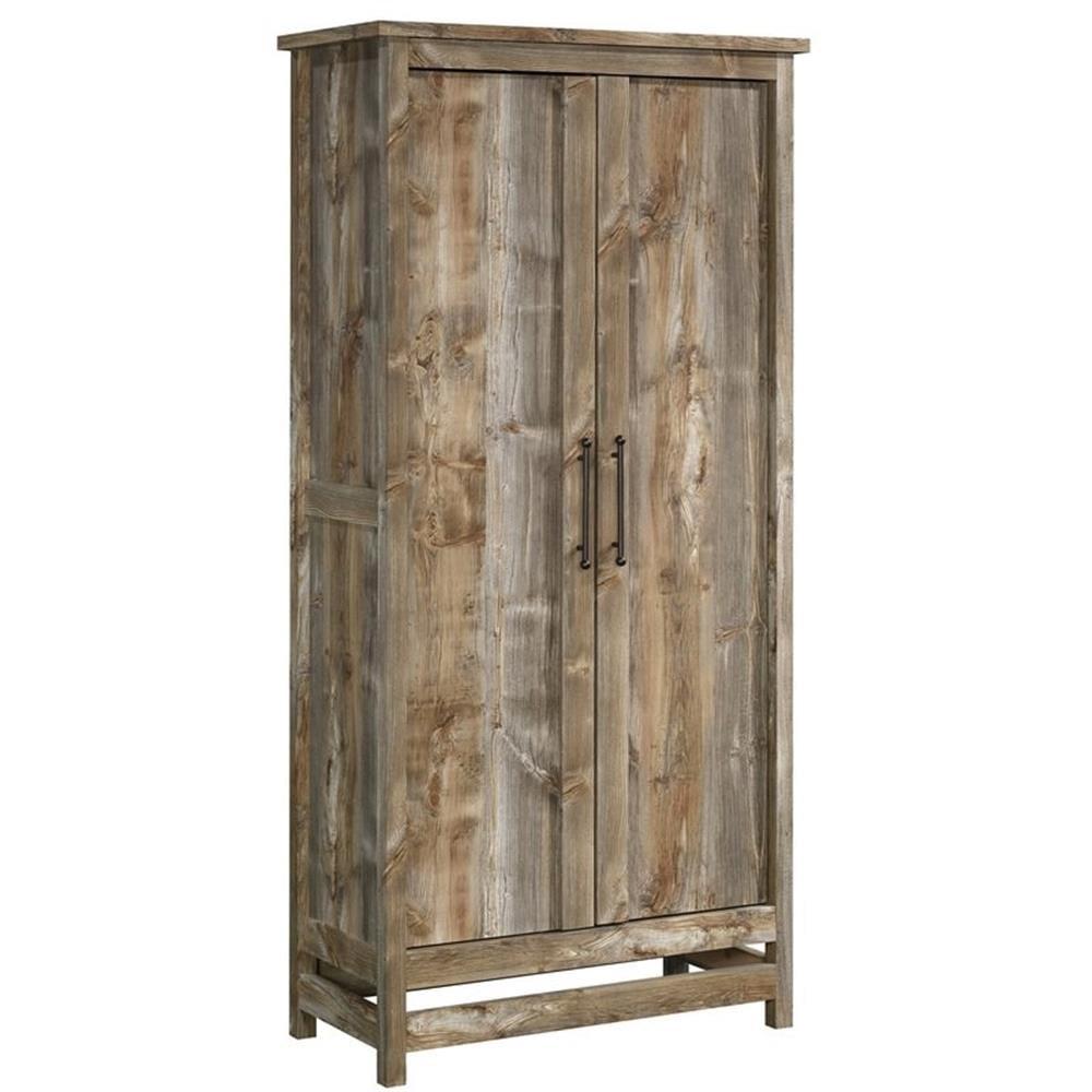 Rustic Cedar Brown Freestanding Storage Cabinet with Adjustable Shelves