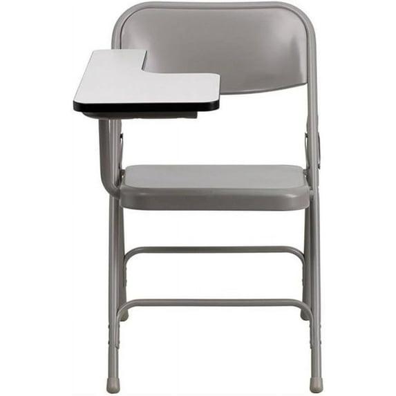 Pemberly Row Premium Steel Folding Chair with Right Hand Tablet Arm