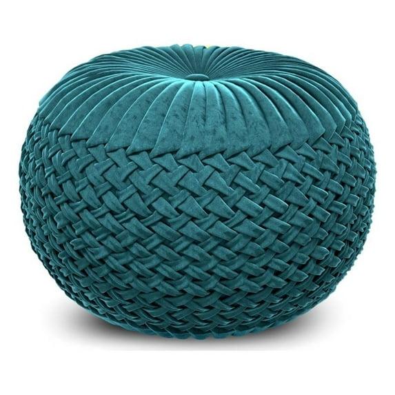 Simpli Home Grafton Velvet Pouf