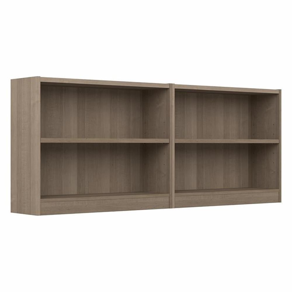 Ash Gray Adjustable 2-Shelf Bookcase Set