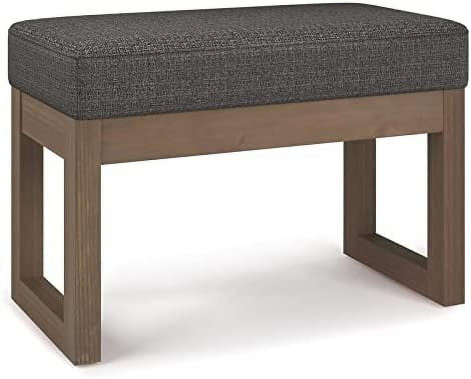 Ebony Tweed Upholstered Solid Wood Entryway Bench