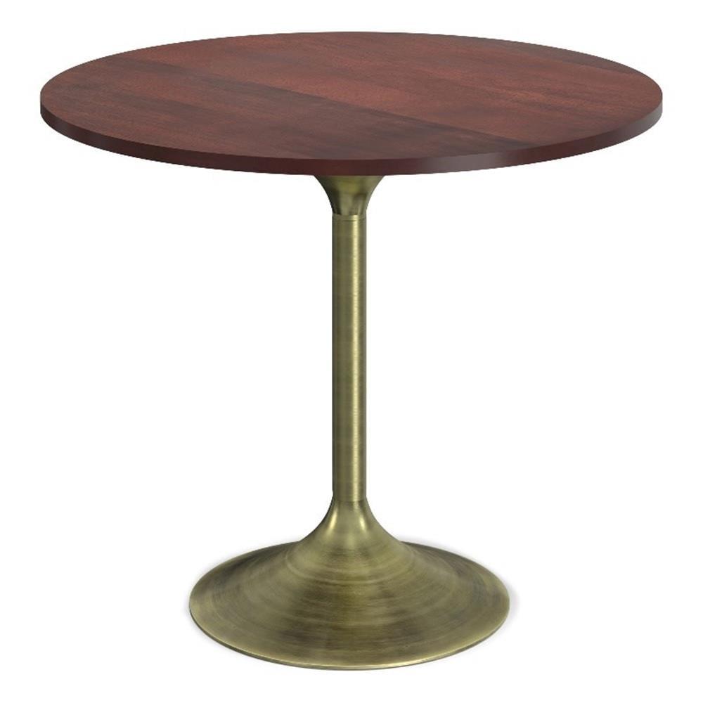 Radford Round Solid Wood Top Metal Base Dining Table