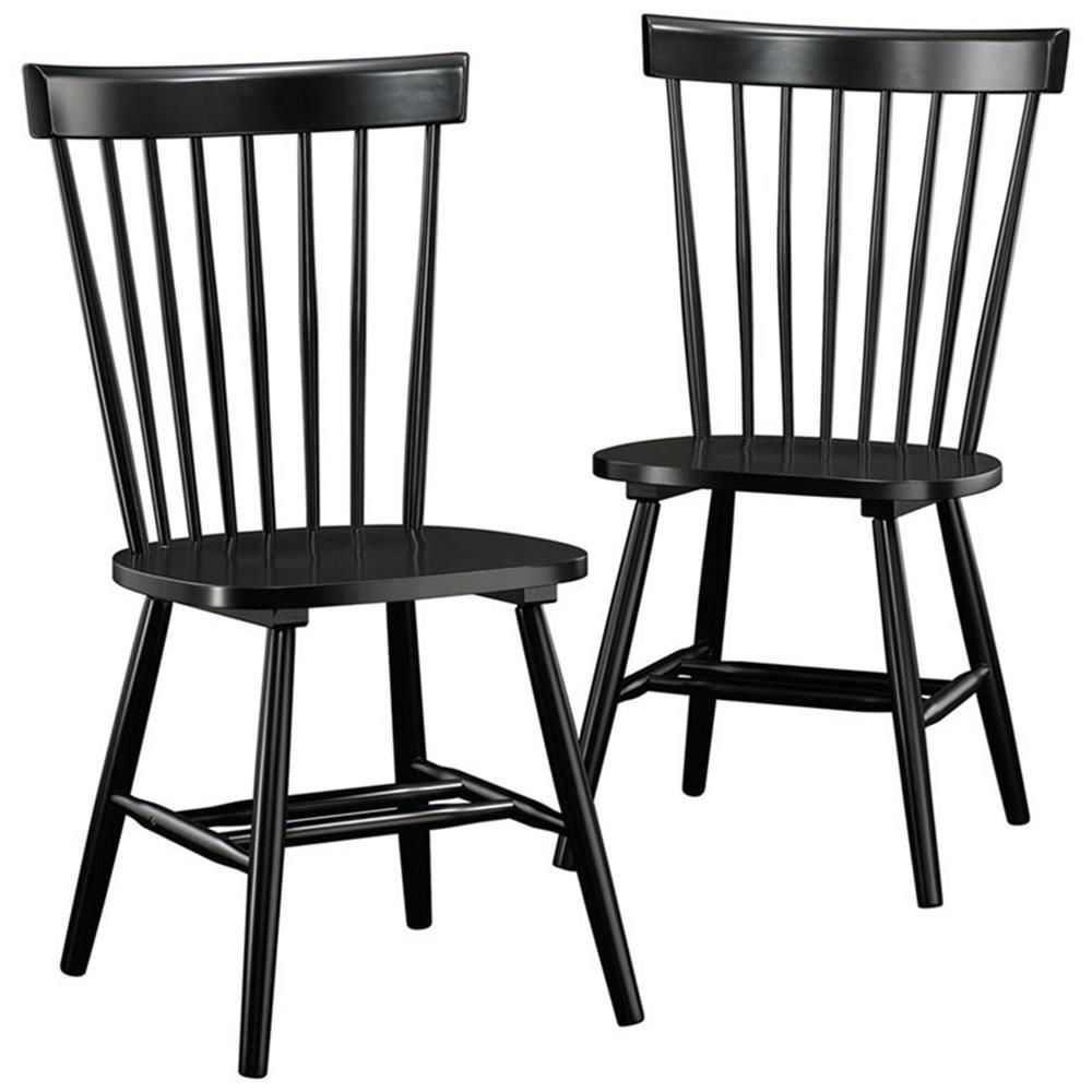 2pk New Grange Spindle Back Chairs Black - Sauder: Solid Wood, Unupholstered, Set of Two