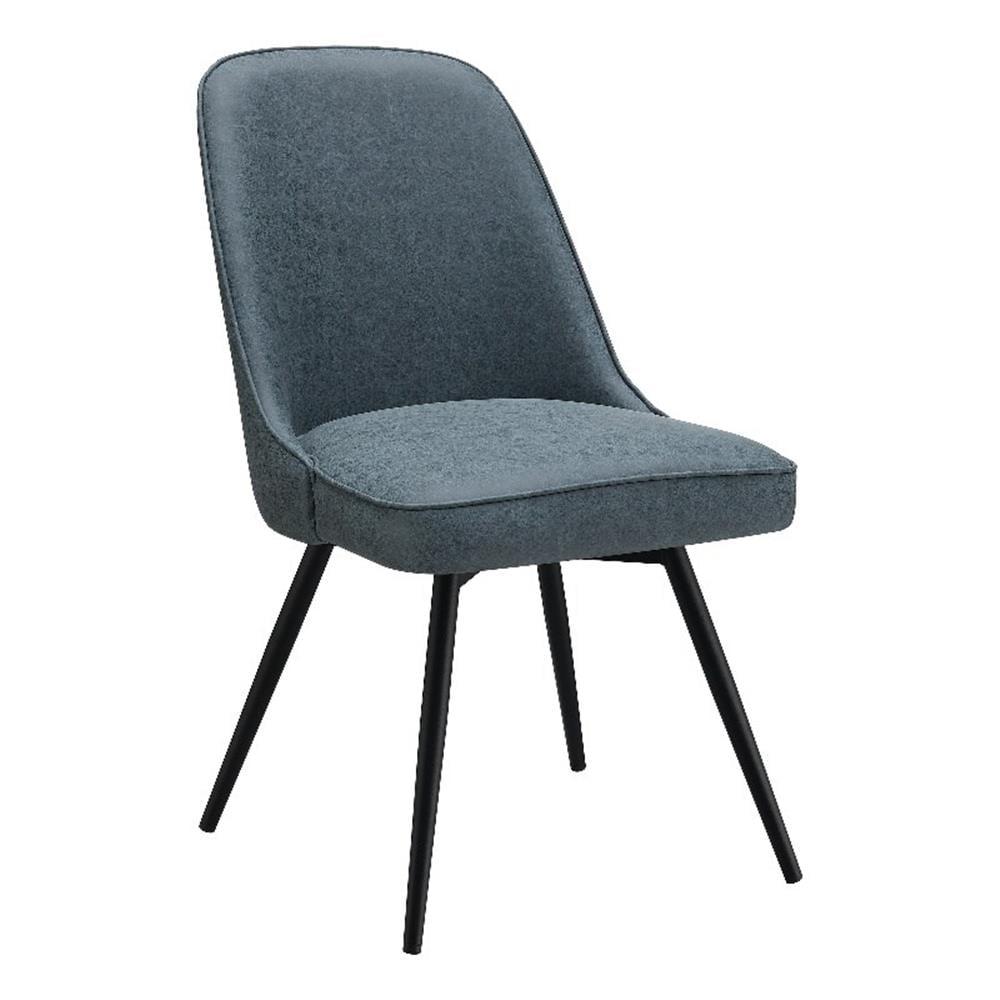 Penton Swivel Chair 2-Pack in Navy Faux Leather with Black Legs