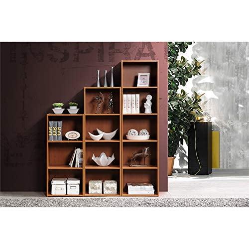 Cherry Finish 3-Shelf Wooden Bookcase for Kids