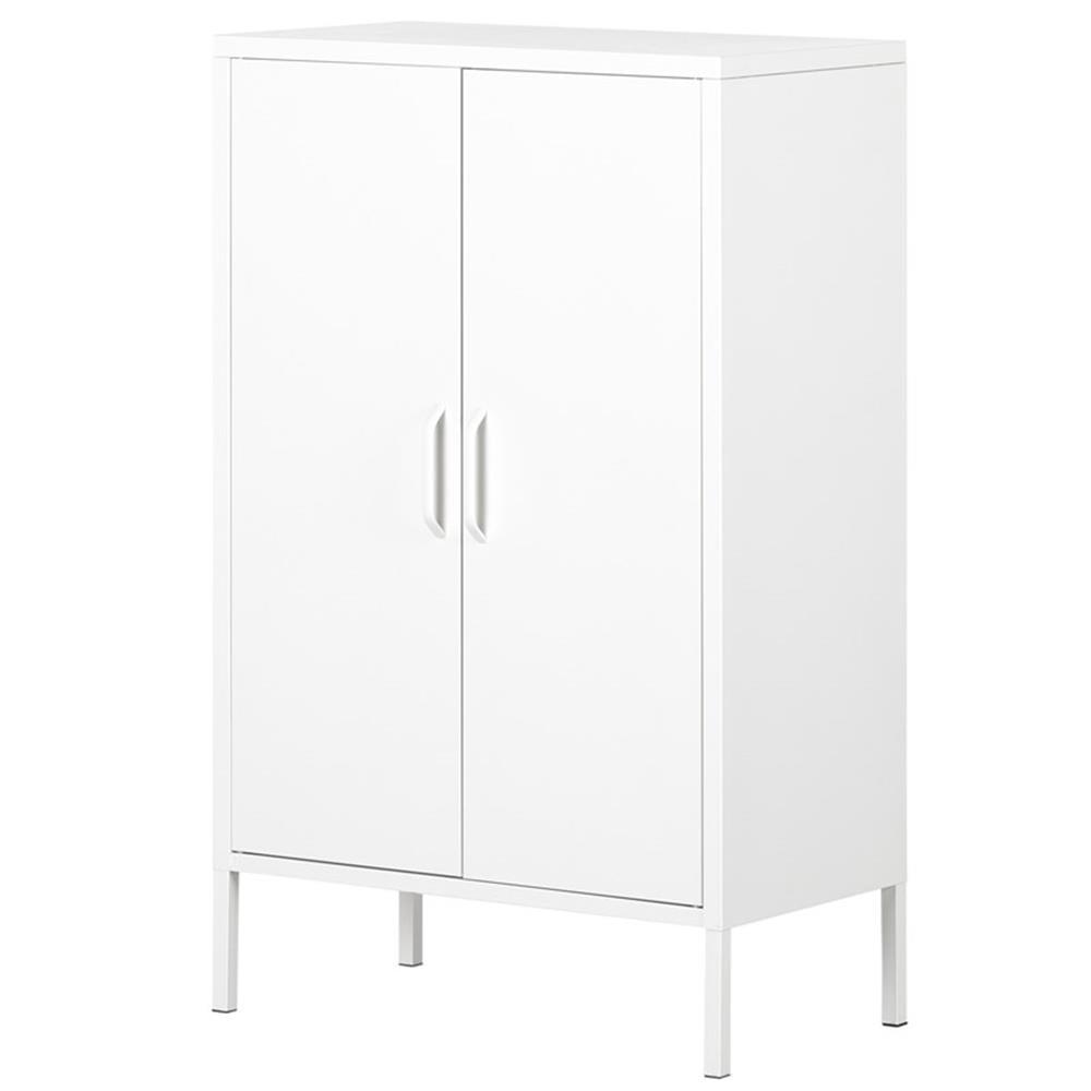 White Metal Lockable Office Storage Cabinet with Adjustable Shelving