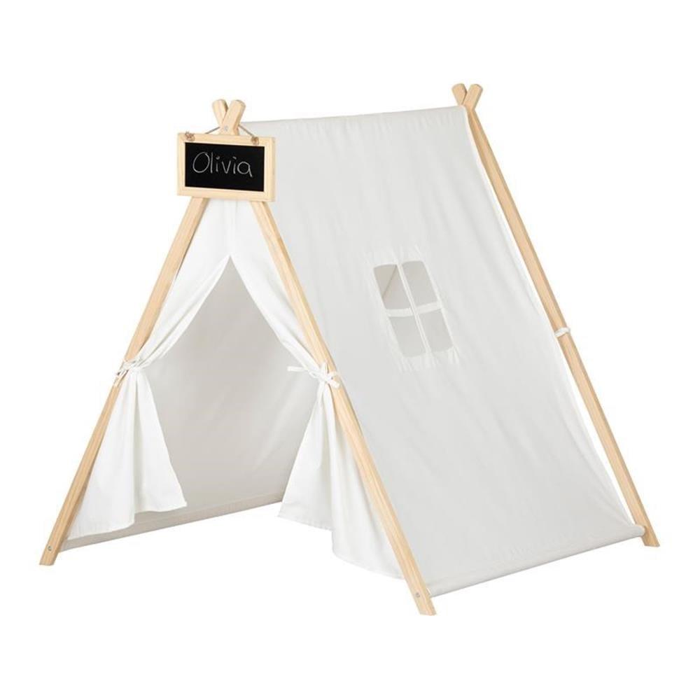 Sweedi Kids' Play Tent with Chalkboard in Organic Cotton and Pine