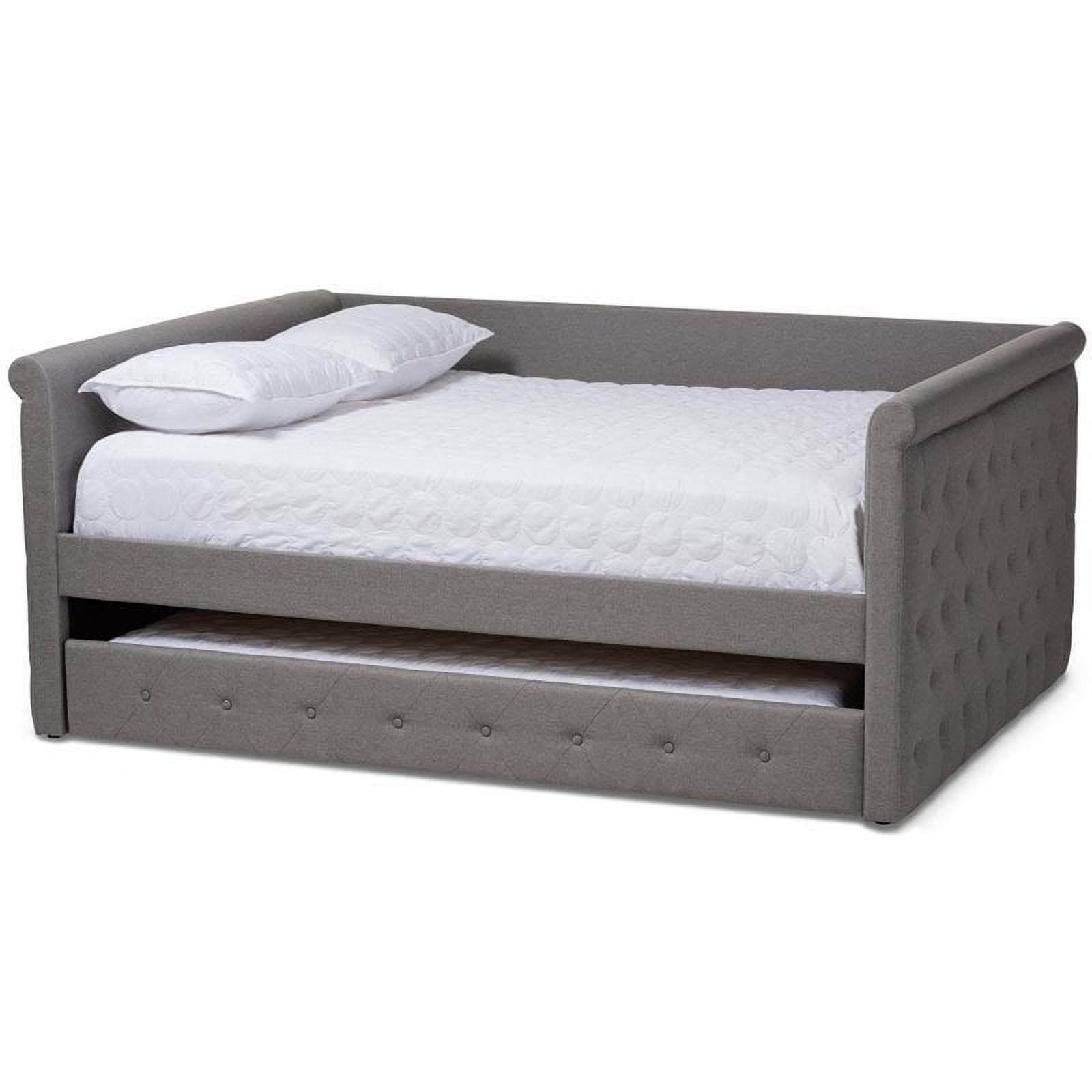 Alena Gray Upholstered Queen Daybed with Trundle