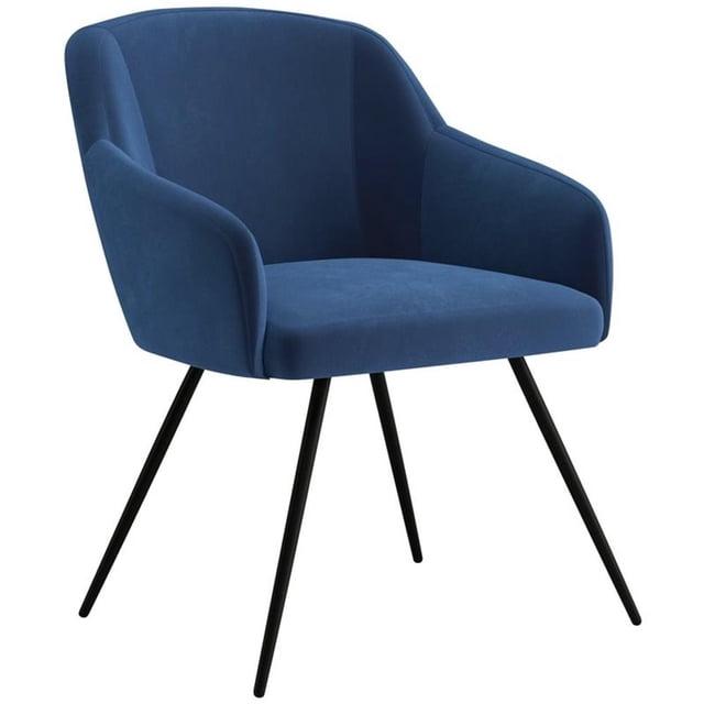 Harvey Park Occasional Accent Chair Dark Blue - Sauder: Velvet Upholstery, Metal Legs