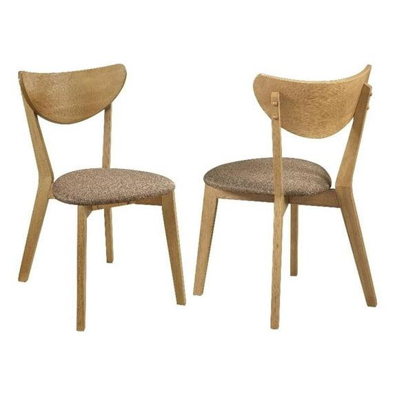 Coaster Elowen Dining Side Chair Light Walnut and Brown (Set of 2)
