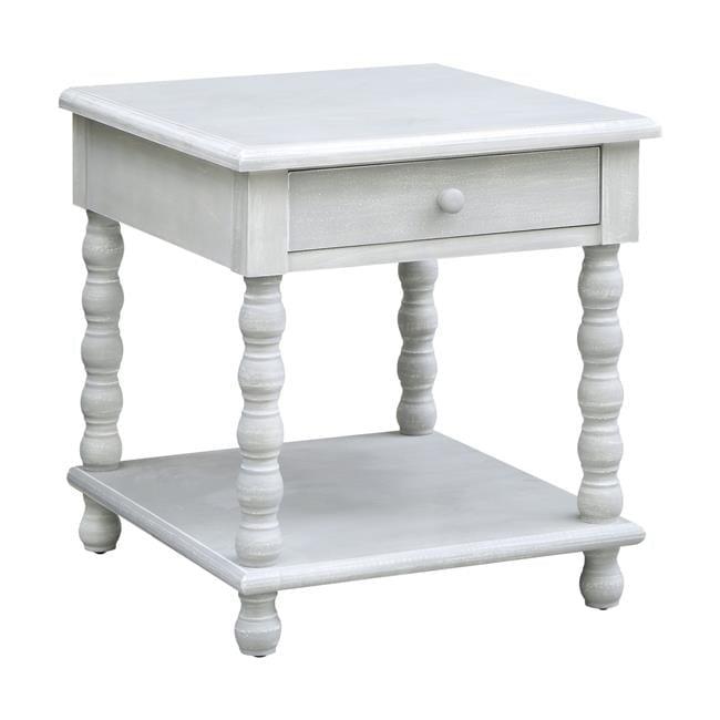 Pembroke Turned Leg Chalk Grey 1 Drawer End Table