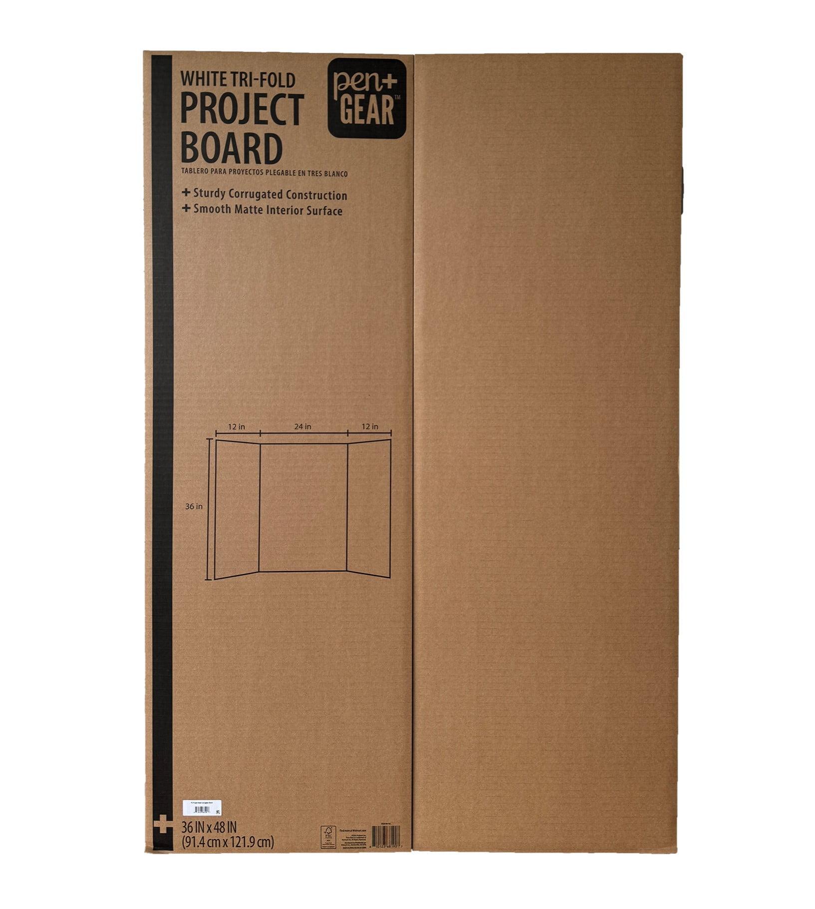 Pen+Gear White Tri-Fold Corrugated Project Board, 36" x 48"