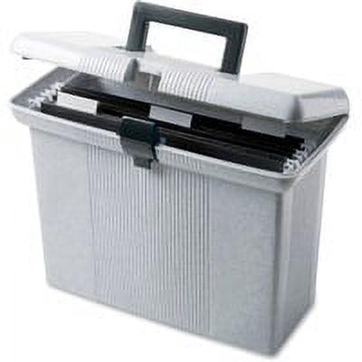 Granite Plastic Portable File Storage Box with Handle