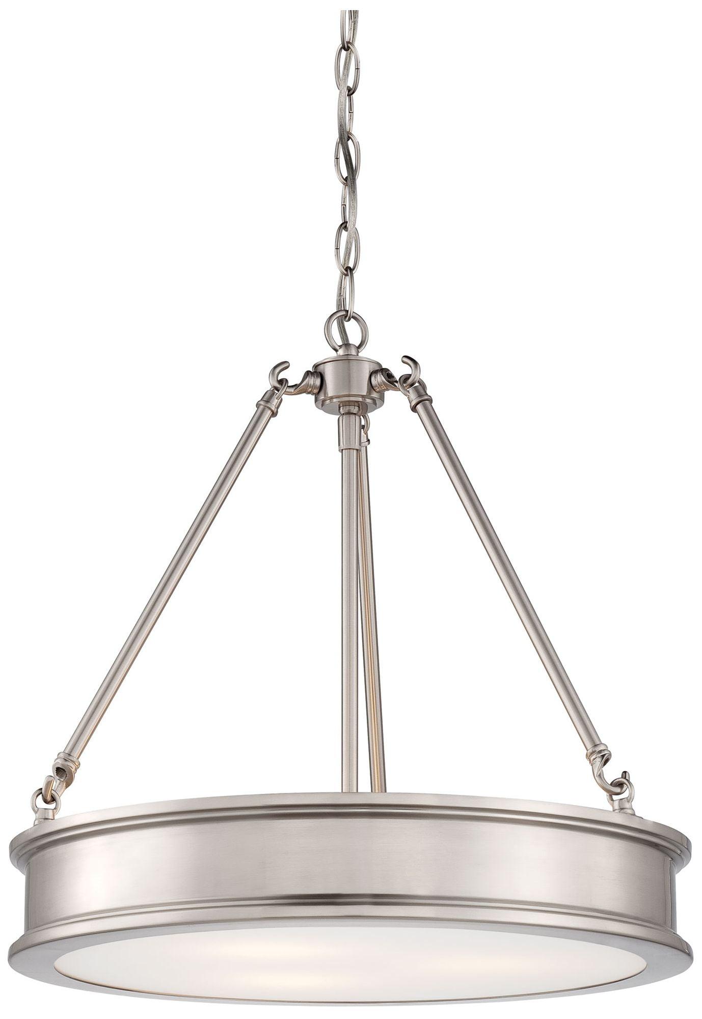 Pendant 3 Light In Transitional Style 18.5 Inches Tall By 19 Inches Wide-Brushed Nickel Finish    -Traditional Installation Minka Lavery 4173-84