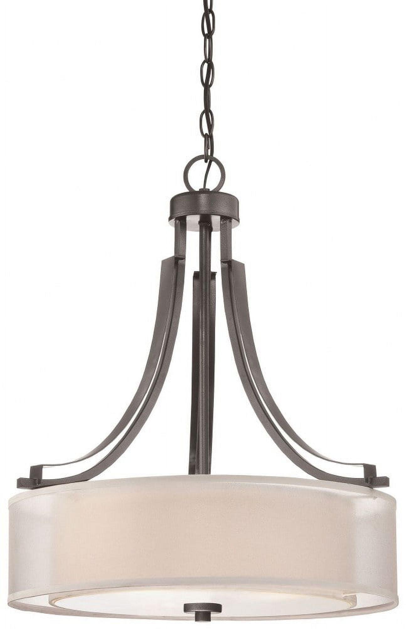 4104-172-Minka Lavery-Parsons Studio - Pendant 3 Light Translucent Sliver Linen in Transitional Style - 23.5 inches tall by 20.5 inches wide-Smoked