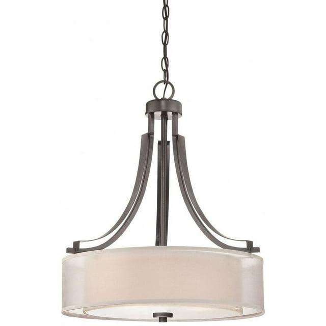 4104-172-Minka Lavery-Parsons Studio - Pendant 3 Light Translucent Sliver Linen in Transitional Style - 23.5 inches tall by 20.5 inches wide-Smoked