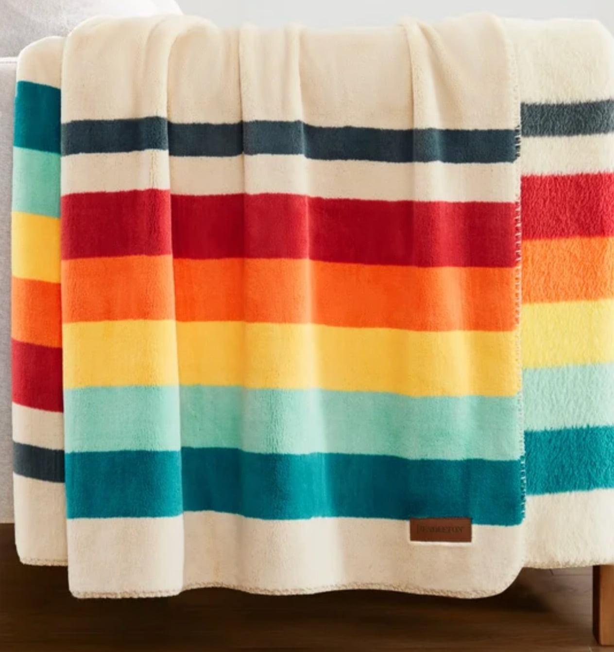 Mount Foraker Multicolor Sherpa Fleece Throw Blanket