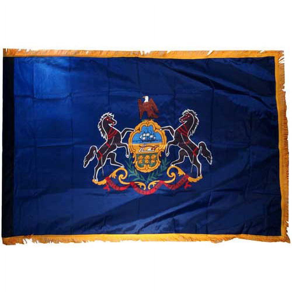 Pennsylvania 3ft x 5ft Nylon Indoor Flag with Golden Fringe