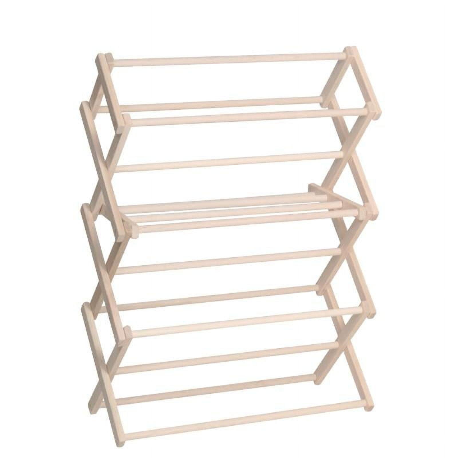 Medium Natural Maple Wood Folding Clothes Drying Rack