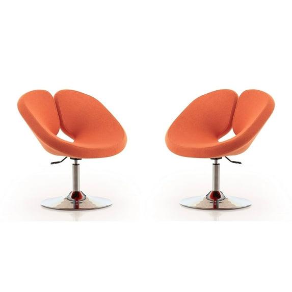 Perch Green and Polished Chrome Wool Blend Adjustable Chair (Set of 2)