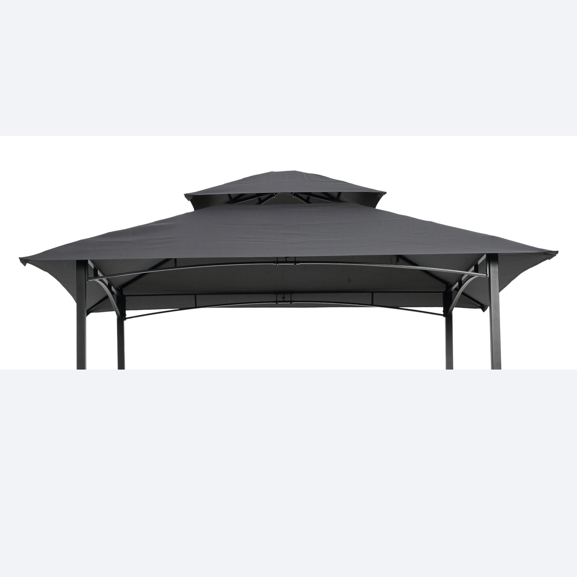 Only Choice 8 x 5 Ft Double Tiered Grill Gazebo Replacement Canopy Only.BBQ Tent Roof Top Cover,Grey