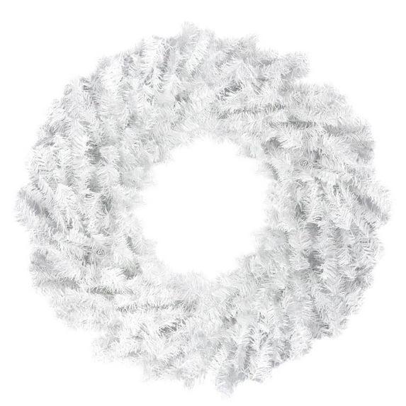 Perfect Holiday 24" White Tapered Salem Pine Premium Wreath, 120 Tips