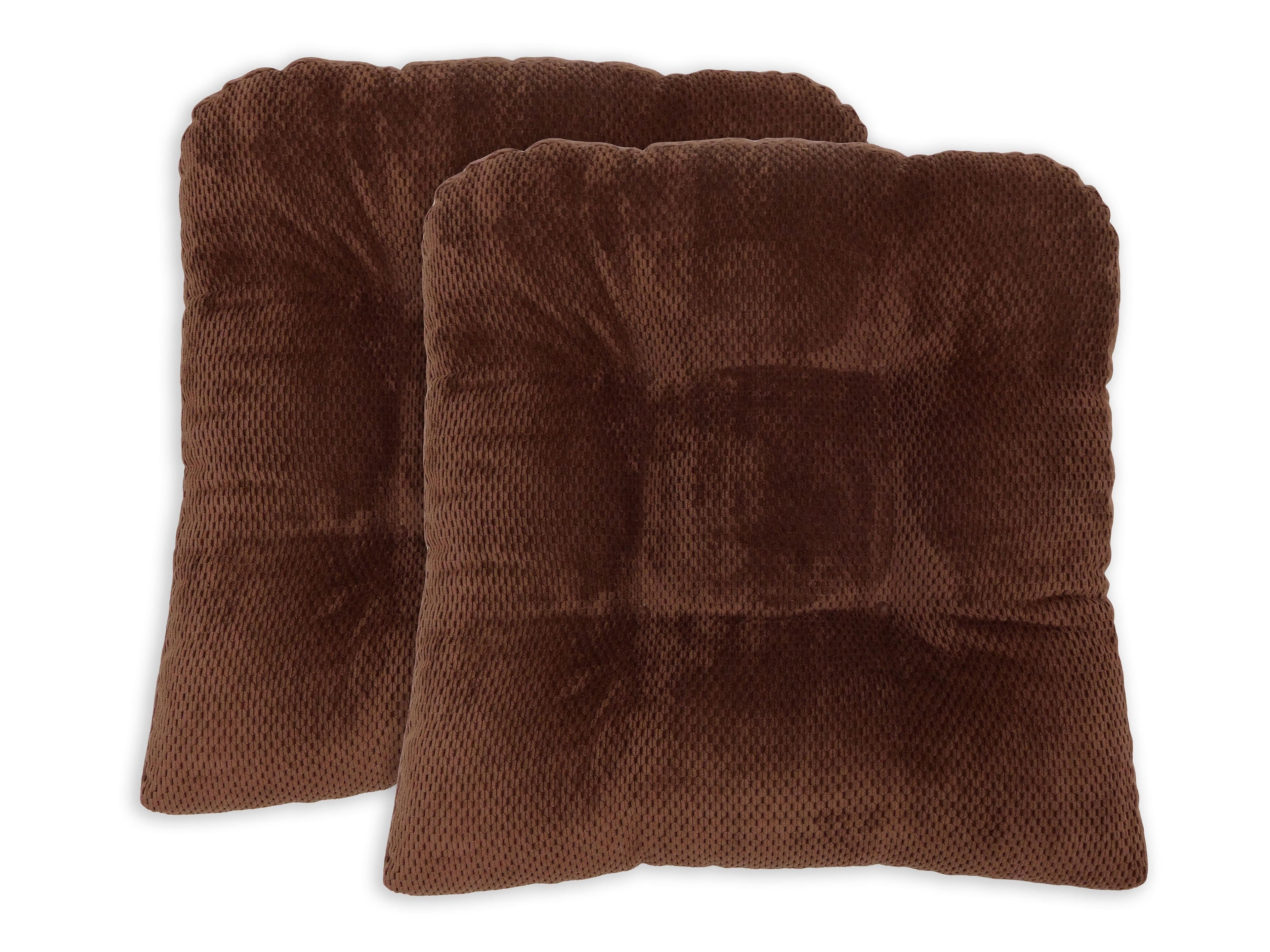 Chocolate Brown Memory Foam Chair Cushions Set of 2