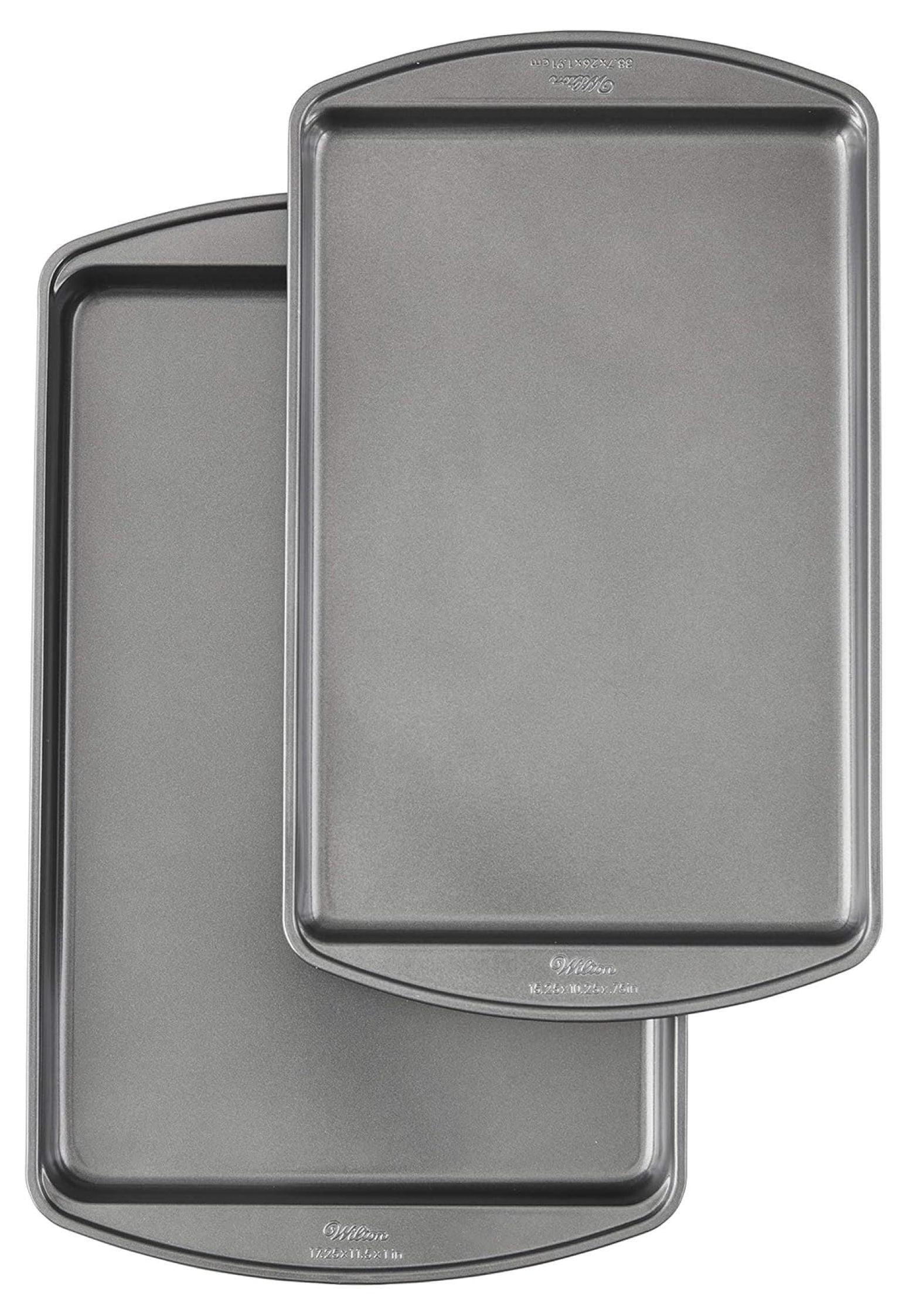 Gray Aluminum Non-Stick Cookie Baking Sheets Set, 2-Piece