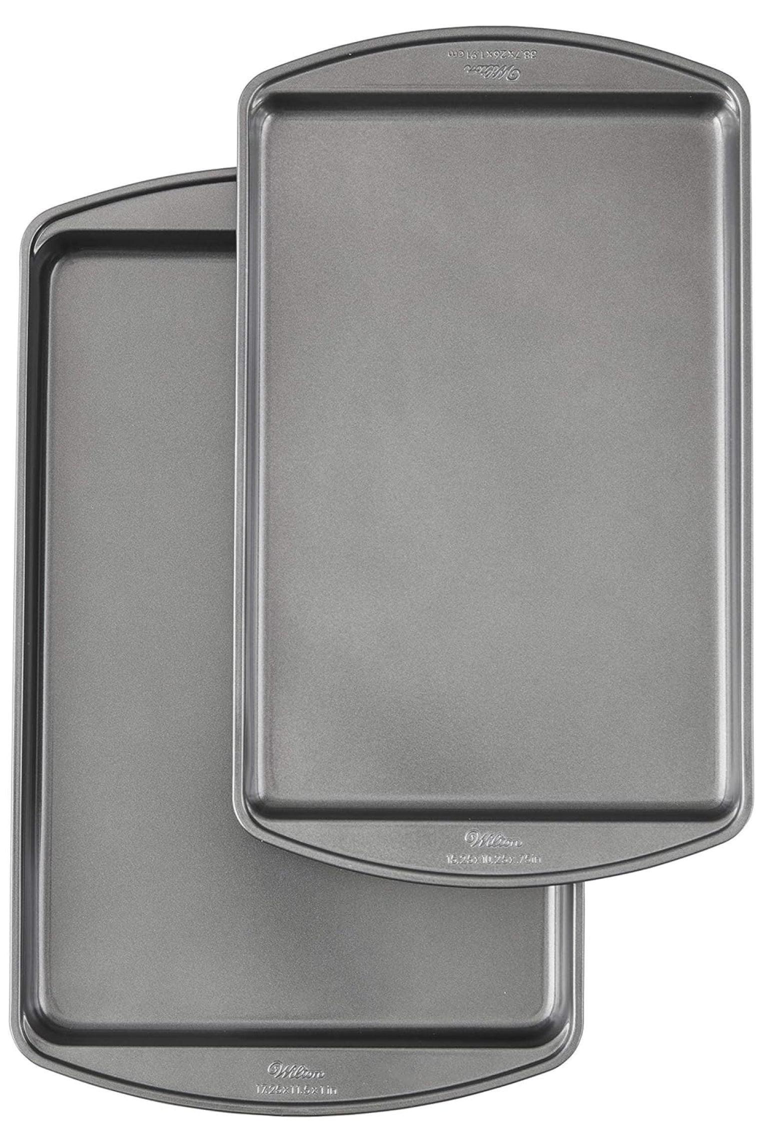 Gray Aluminum Non-Stick Cookie Baking Sheets Set, 2-Piece