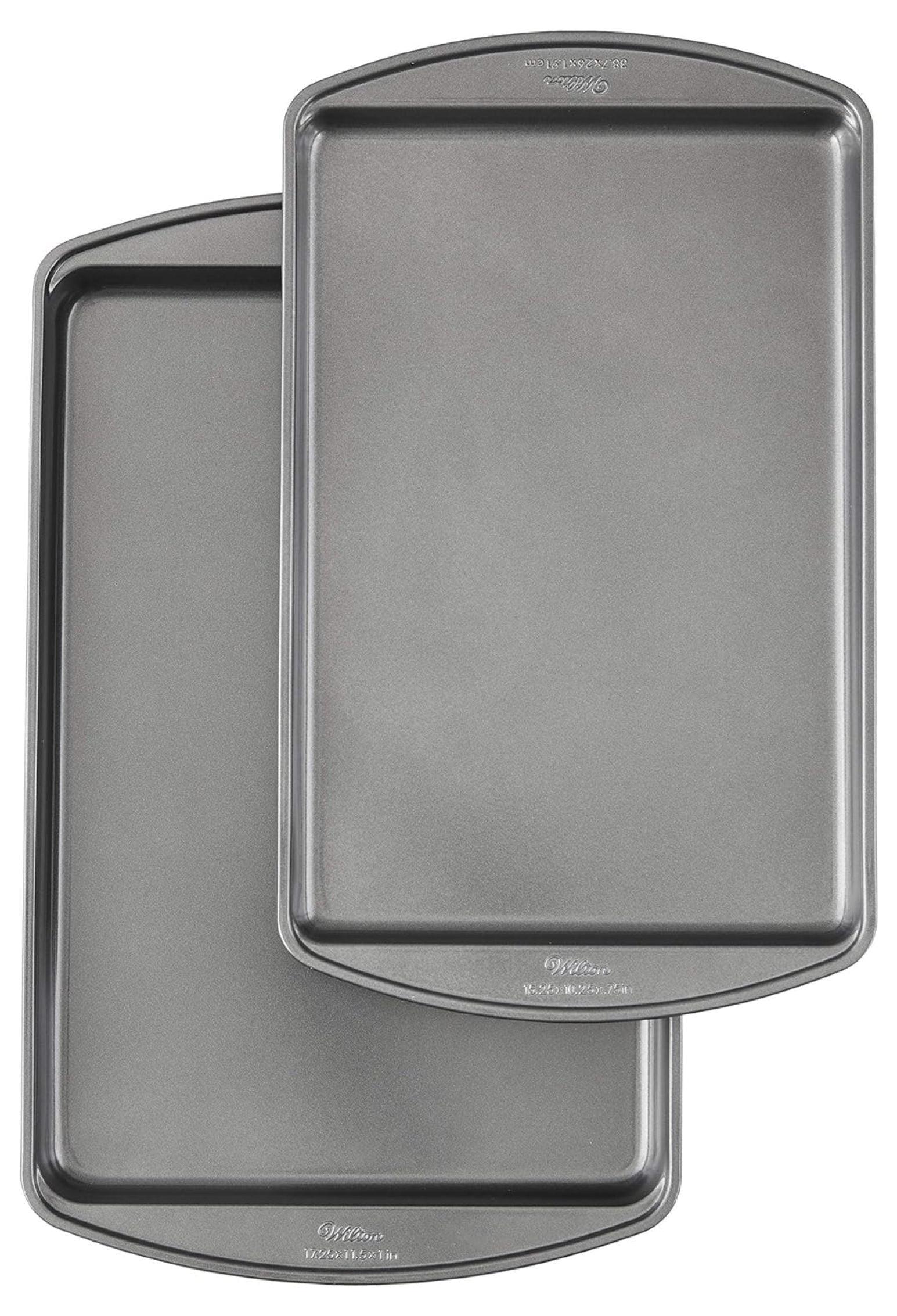 Gray Aluminum Non-Stick Cookie Baking Sheets Set, 2-Piece