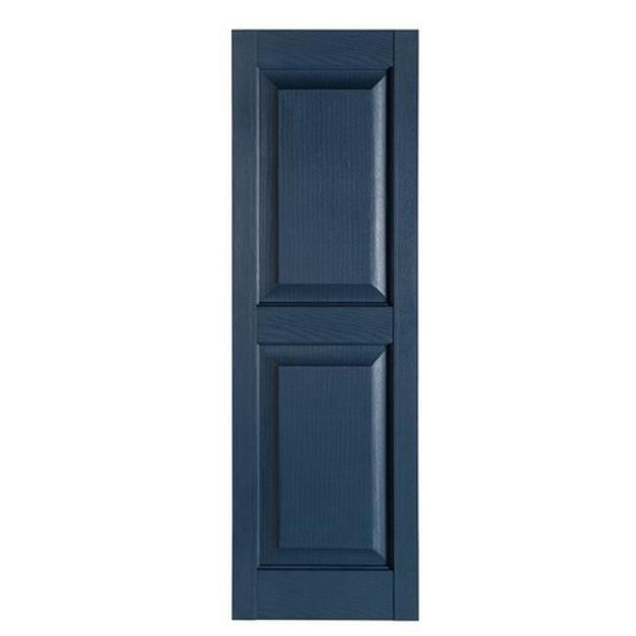 Perfect Shutters Premier Raised Panel Exterior Decorative Shutters, Bedford Blue - 15 x 39 in.