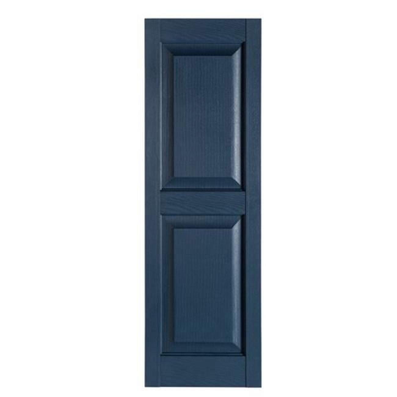 Perfect Shutters Premier Raised Panel Exterior Decorative Shutters, Bedford Blue - 15 x 39 in.