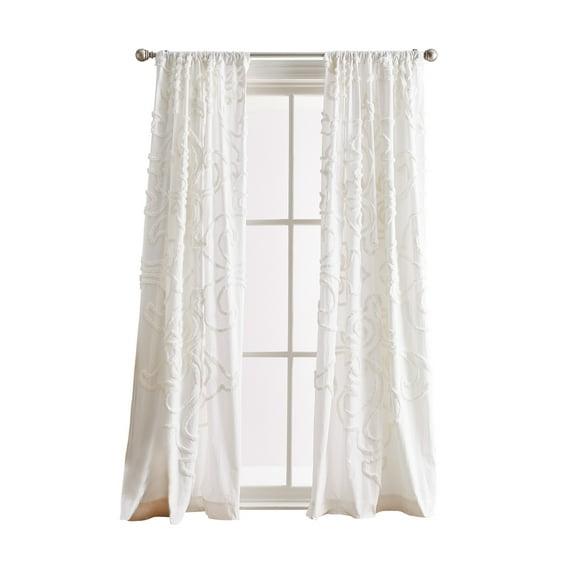 Peri Home Peri Home Gates Tufted Chenille Rod Pocket Curtain Panel Pair White (Set of 2)