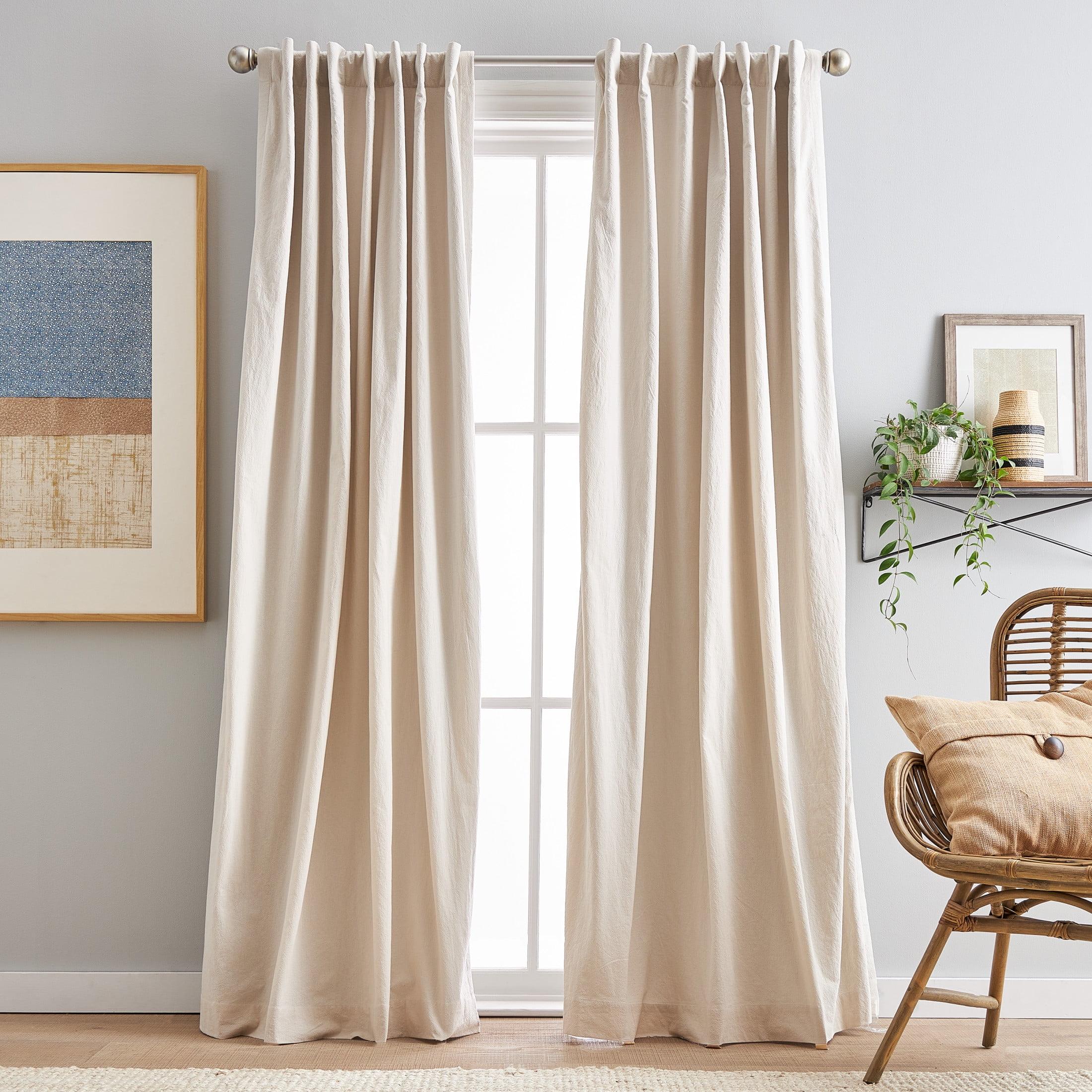 Linen Room Darkening Cotton Blend Curtain Panels, 50" x 84"