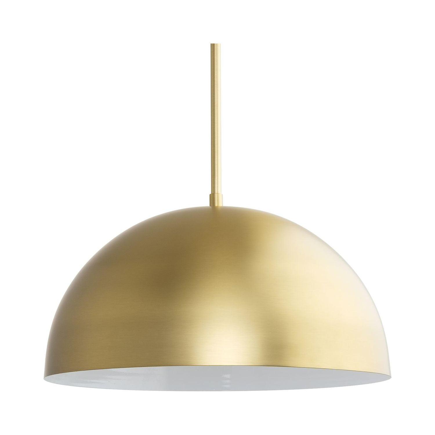 Perimeter Collection One-Light Brushed Gold Mid-Century Modern Pendant with metal Shade