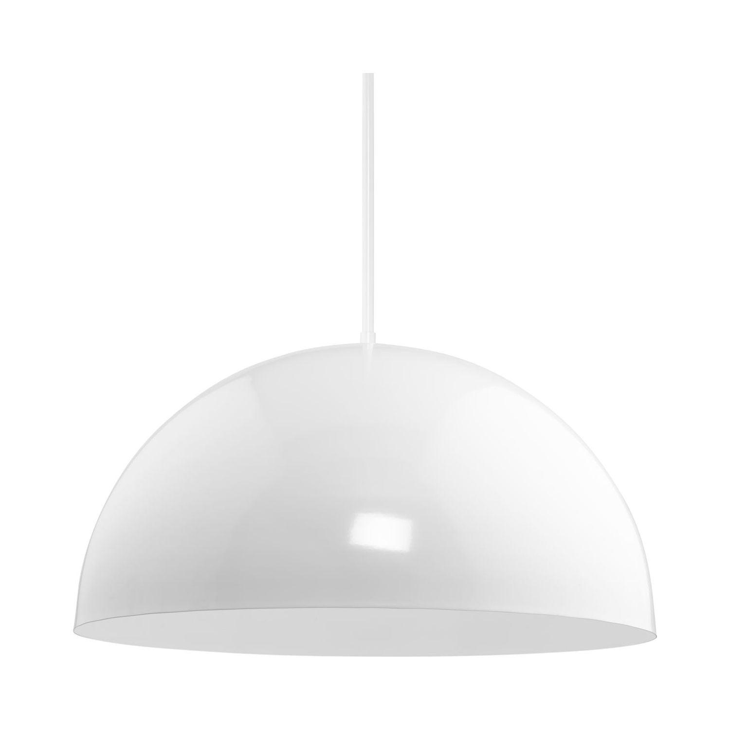 Progress Lighting, Perimeter, 1-Light Pendant, Brushed Nickel, White Interior Shade
