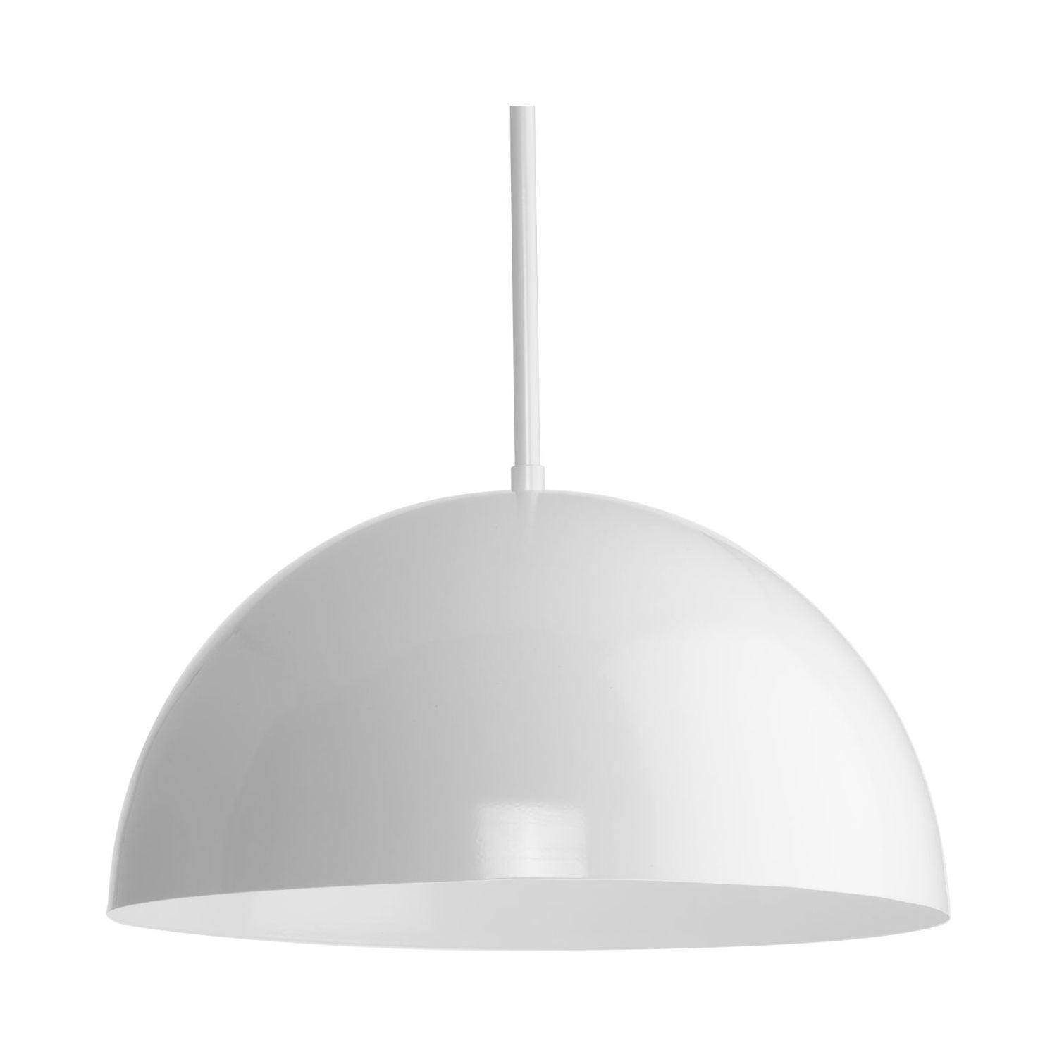 Elegant Brushed Nickel Bowl Pendant with White Dome Shade