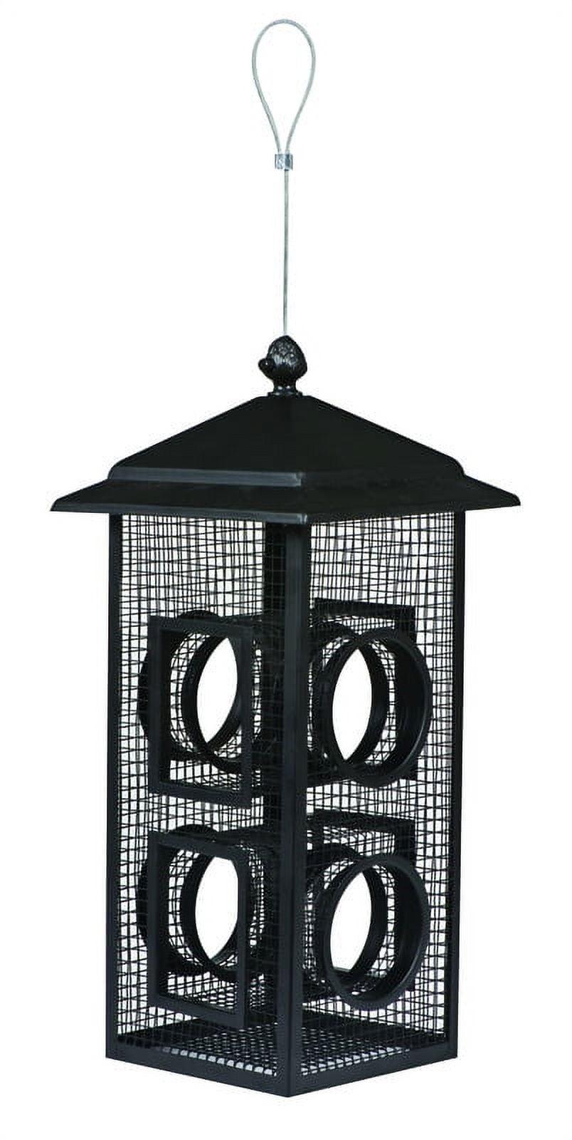 Black Metal Fly-Through Hanging Wild Bird Feeder