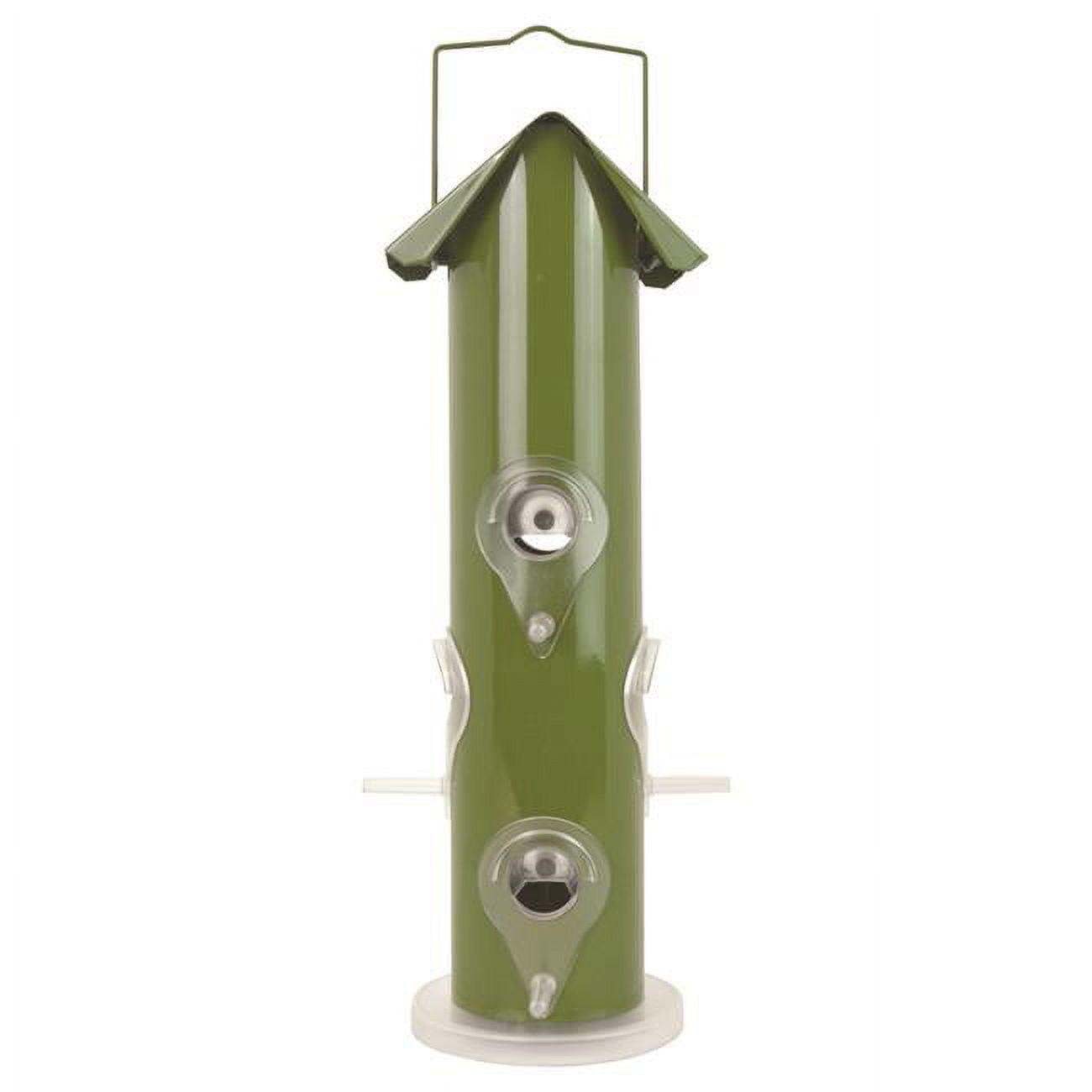 Perky-Pet Green Metal Wild Bird Tube Feeder - 1 lb Capacity