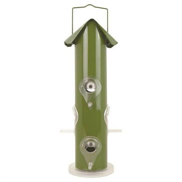 Perky-Pet Green Metal Wild Bird Tube Feeder - 1 lb Capacity