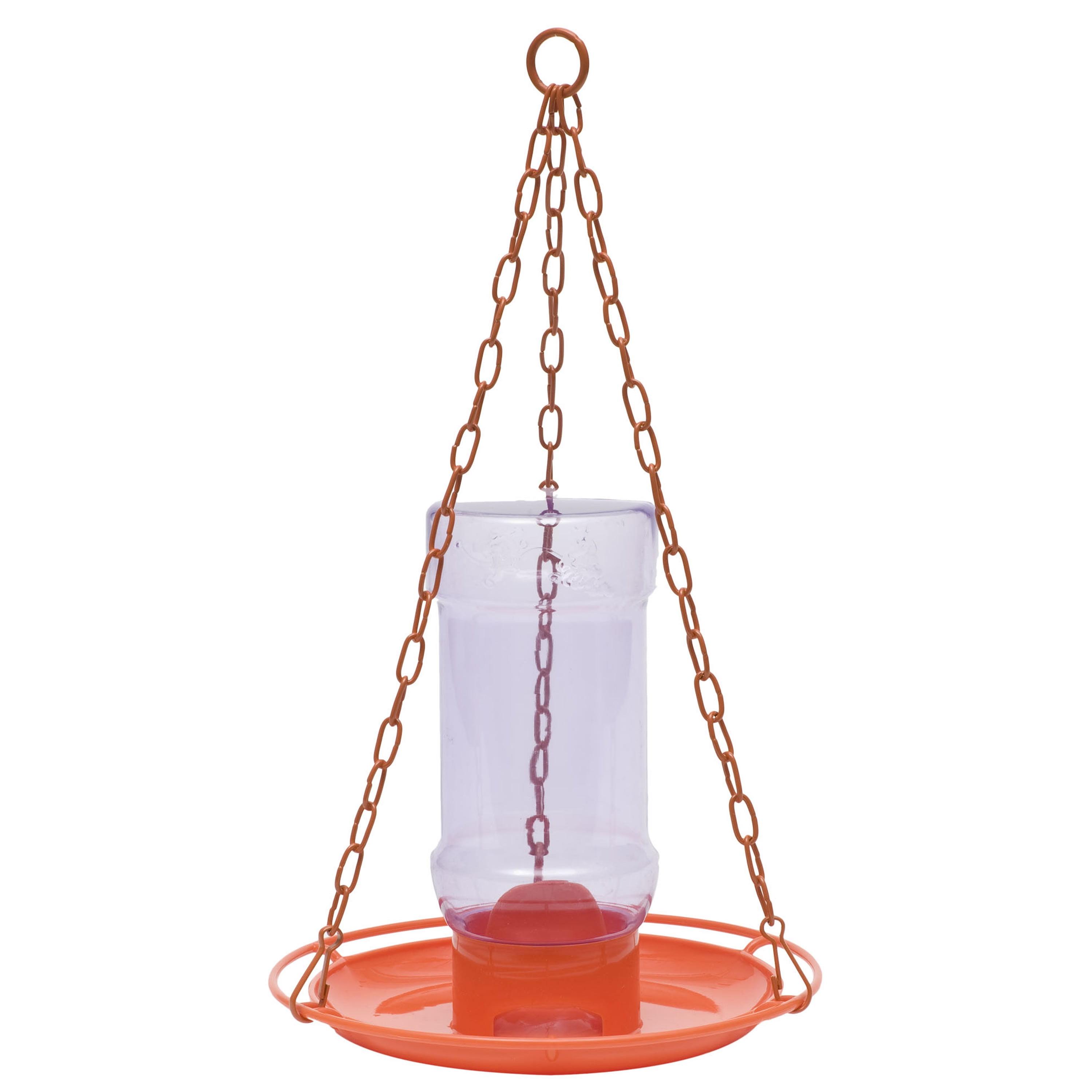 Orange Hanging Metal and Plastic Oriole Nectar Feeder