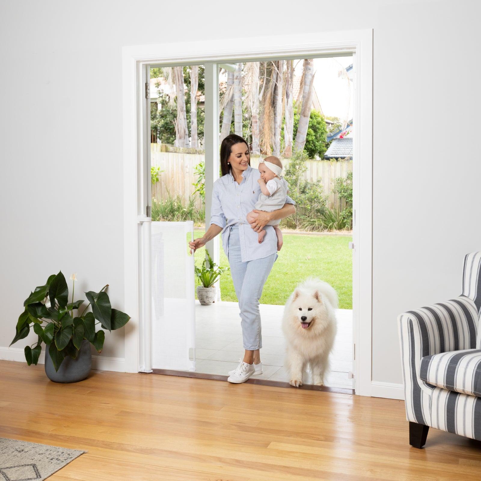 Perma Child Safety 71" Wide x 41" Tall Retractable Baby Gate - 3122 - White