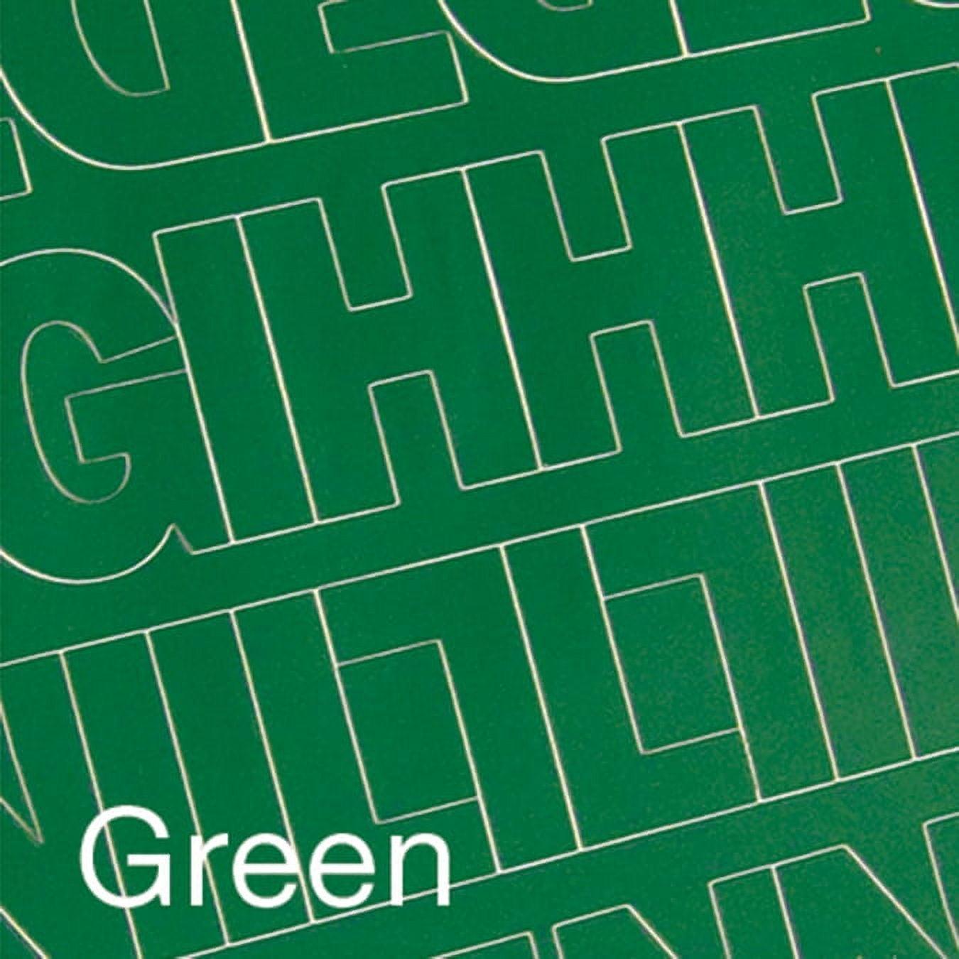 Green 1-inch Permanent Adhesive Vinyl Letters and Numbers Set