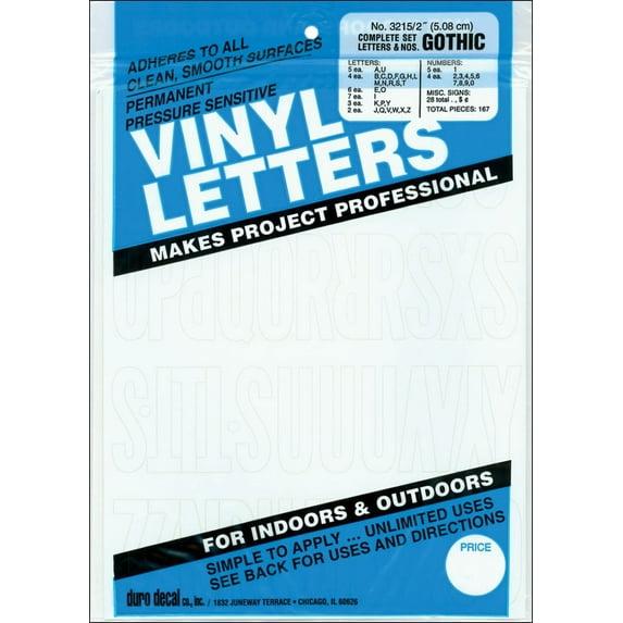 Permanent Adhesive Vinyl Letters & Numbers 2" 167/Pkg-White